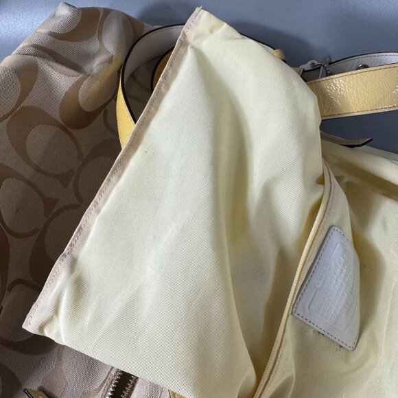 Coach F15067 Soho Signature Duffle Shoulder Bag Tan/ Gold - Picture 11 of 13